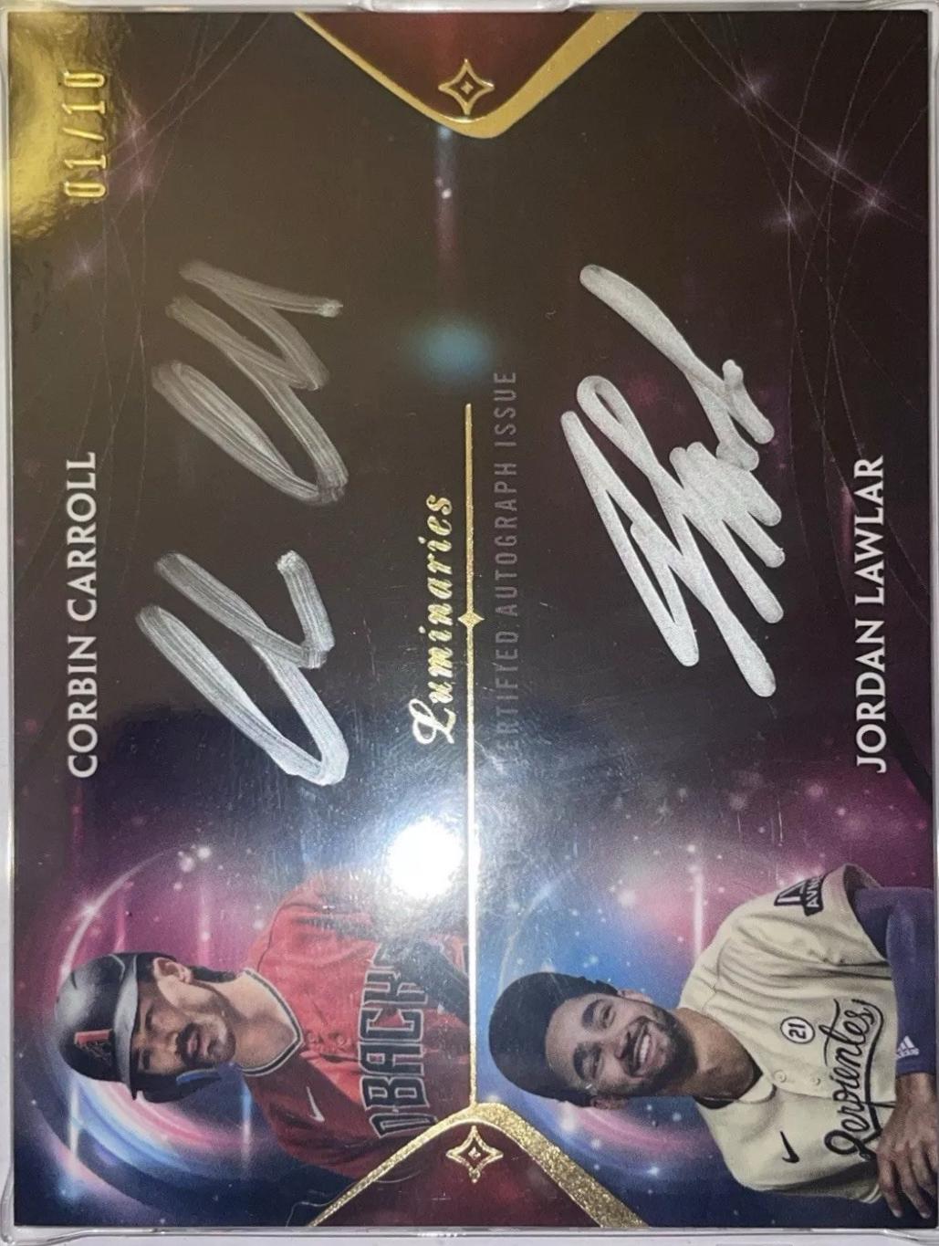 Corbin Carroll / Jordan Lawlar #SLDA-CL Baseball Cards 2024 Topps Luminaries Sparks of Light Dual Autograph