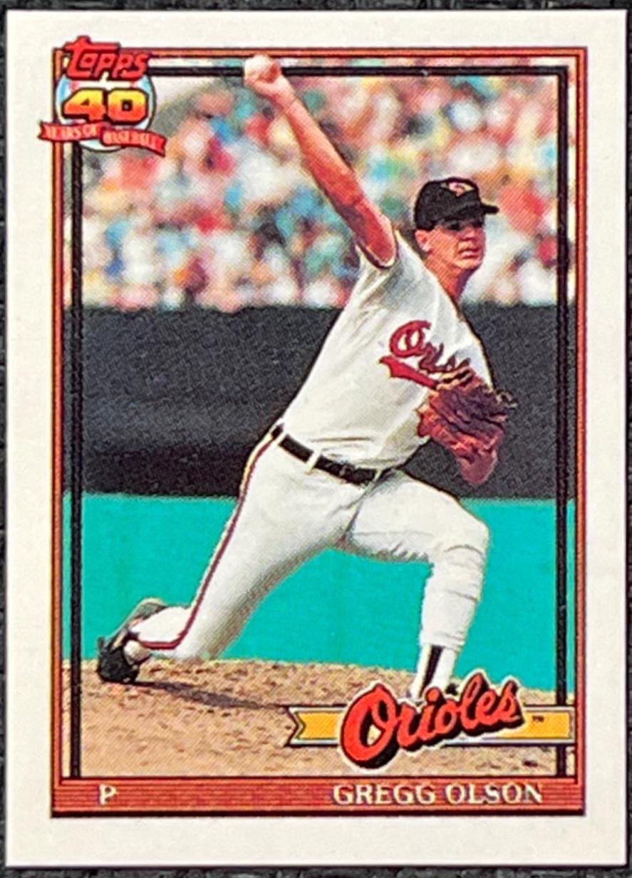 Gregg Olson #10 Baseball Cards 1991 Topps Micro