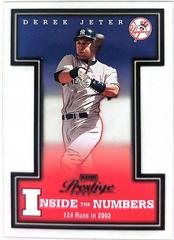 Derek Jeter #IN-8 Baseball Cards 2003 Playoff Prestige Inside the Numbers Prices