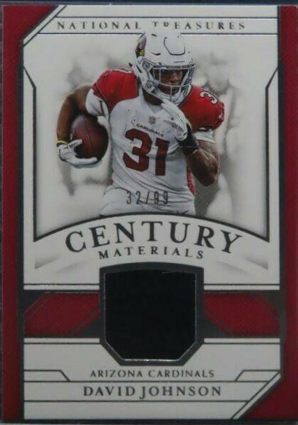 David Johnson Football Cards 2018 National Treasures Century Materials