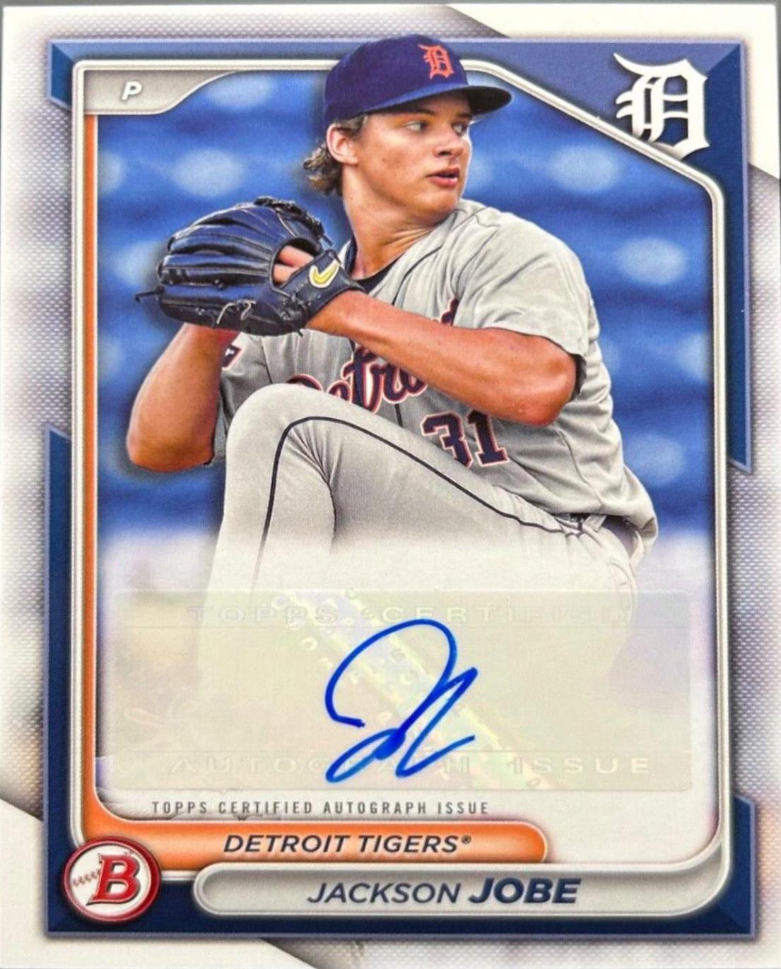 Jackson Jobe #PPRA-JJ Baseball Cards 2024 Bowman Prospect Autograph