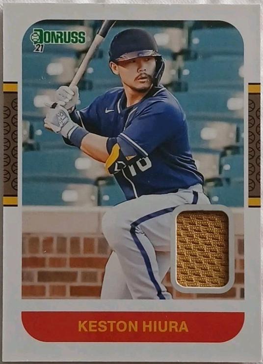 Keston Hiura #87M-KH 2021 Panini Donruss Retro 1987 Materials Baseball