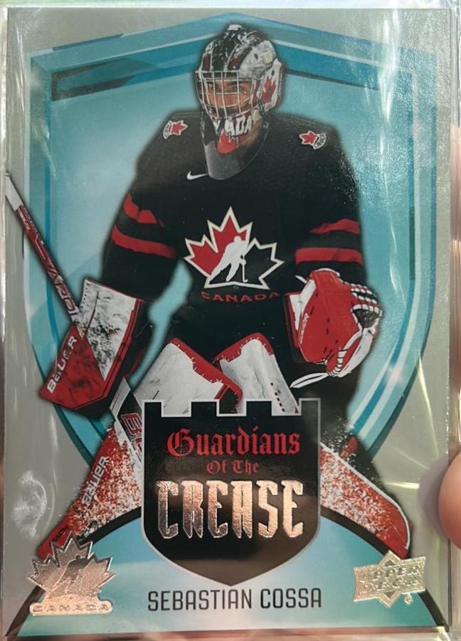 Sebastian Cossa #G-18 2026 Upper Deck Team Canada Guardians Of The Crease Autograph Hockey