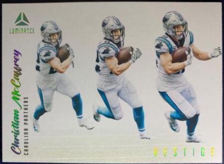 Christian McCaffrey #VST-CMC Football Cards 2022 Panini Luminance Vestige