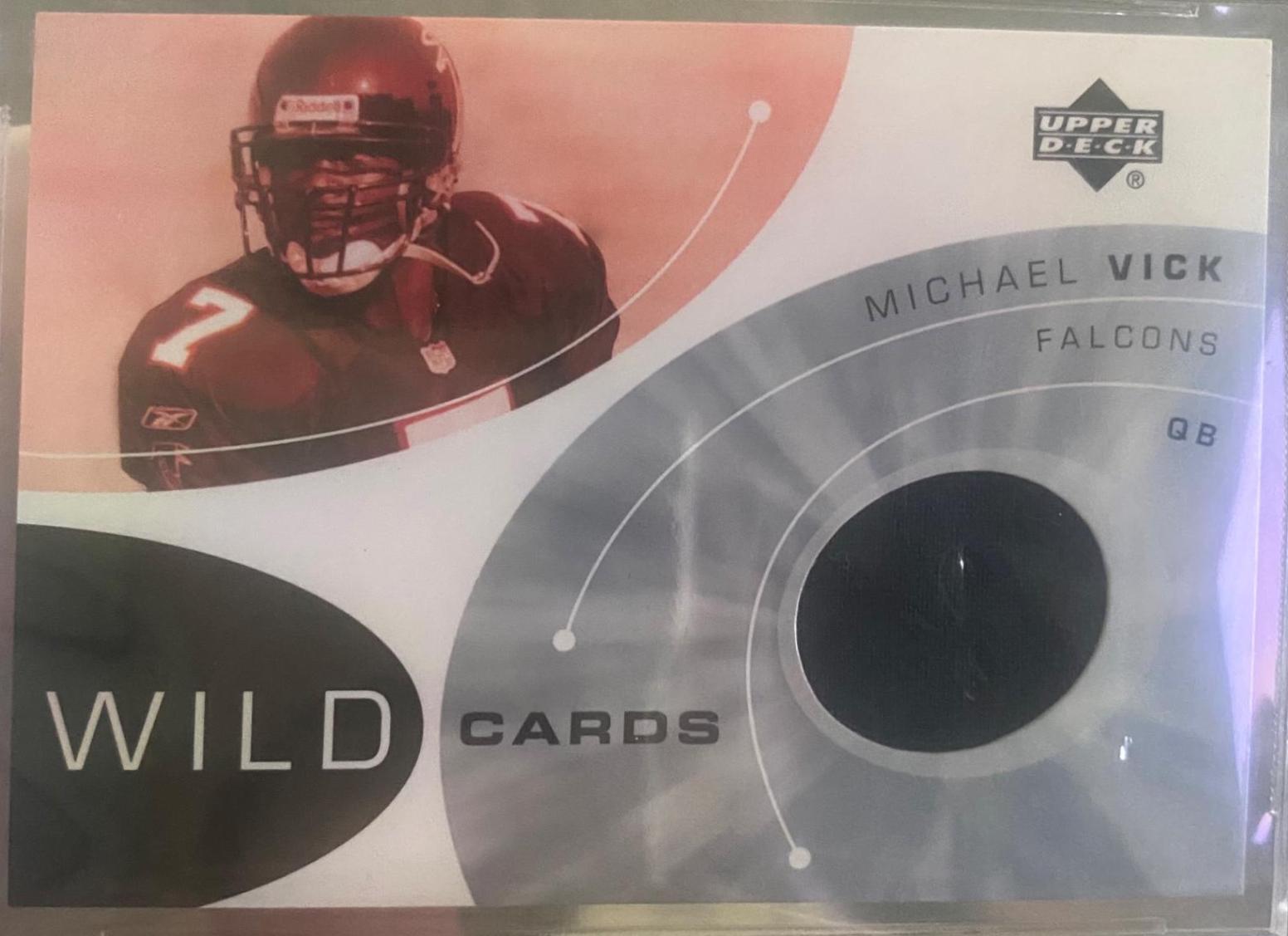 Michael Vick #WCMV Football Cards 2002 Upper Deck Wildcards Jersey