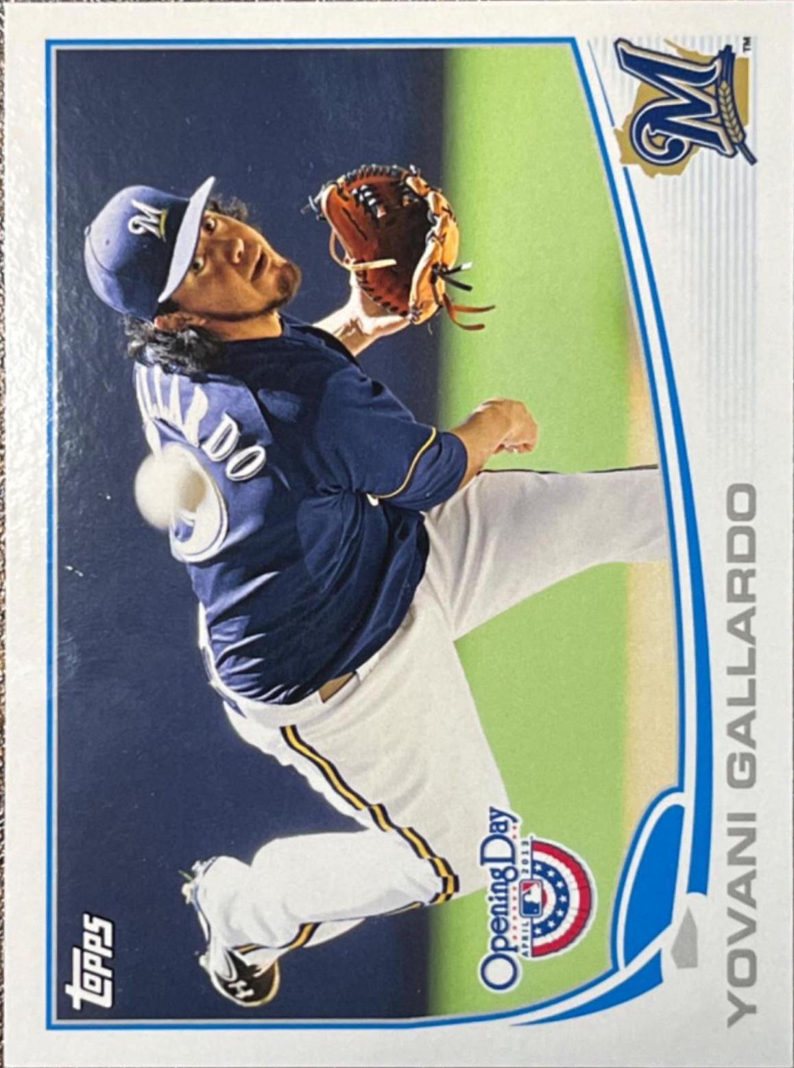 Yovani Gallardo #21 Baseball Cards 2013 Topps Opening Day