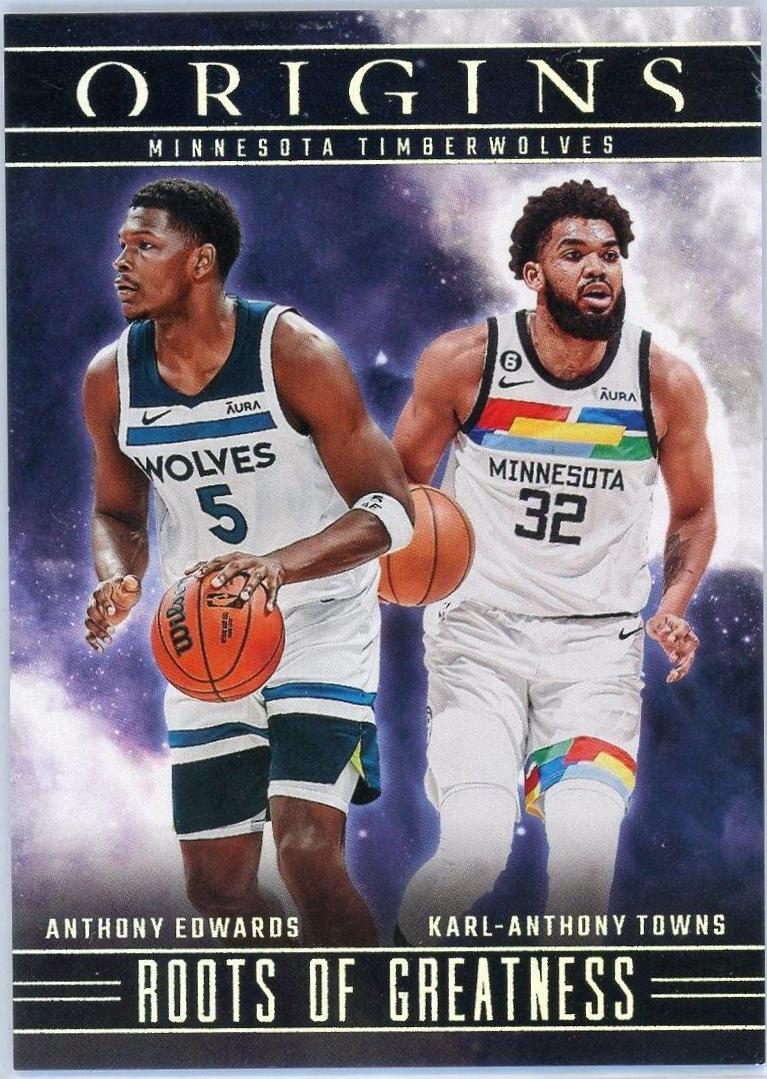 Karl-Anthony Towns / Anthony Edwards #6 Basketball Cards 2023 Panini Origins Roots of Greatness