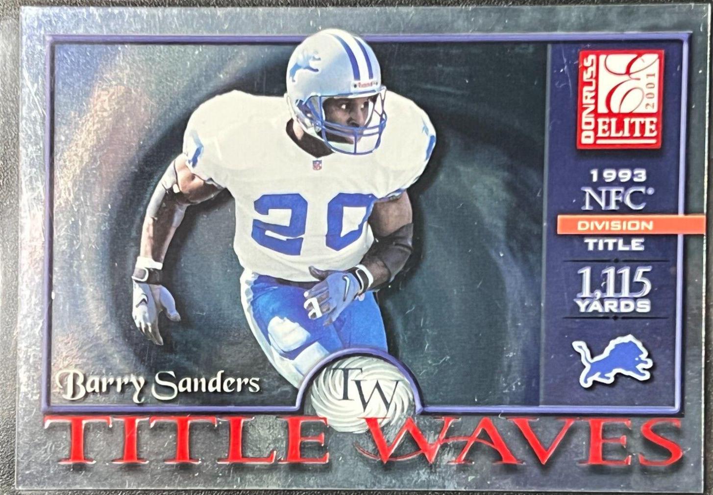 Barry Sanders #TW22 Football Cards 2001 Panini Donruss Elite Title Waves