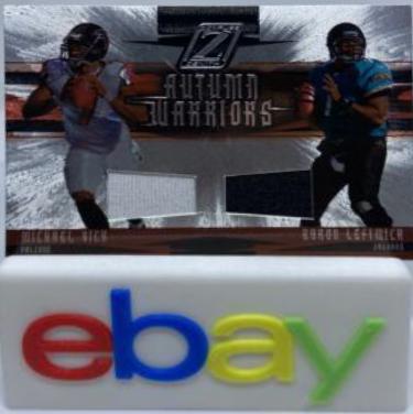 Michael Vick, Byron Leftwich #AW14 Football Cards 2005 Panini Donruss Zenith Autumn Warriors