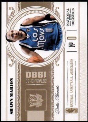 Shawn Marion #21 Basketball Cards 2010 Panini National Treasures