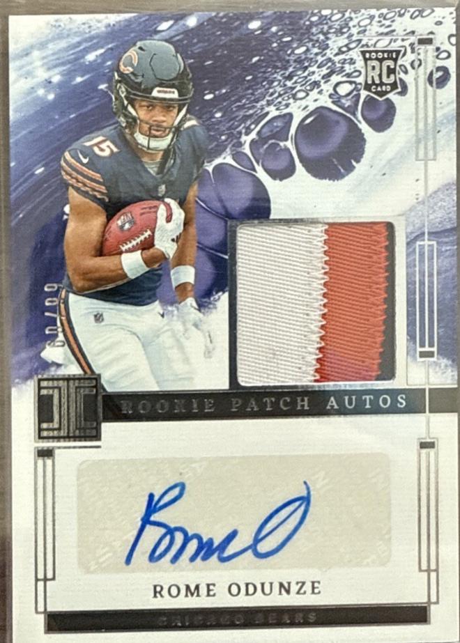 Rome Odunze #7 Football Cards 2024 Panini Impeccable Rookie Patch Autograph