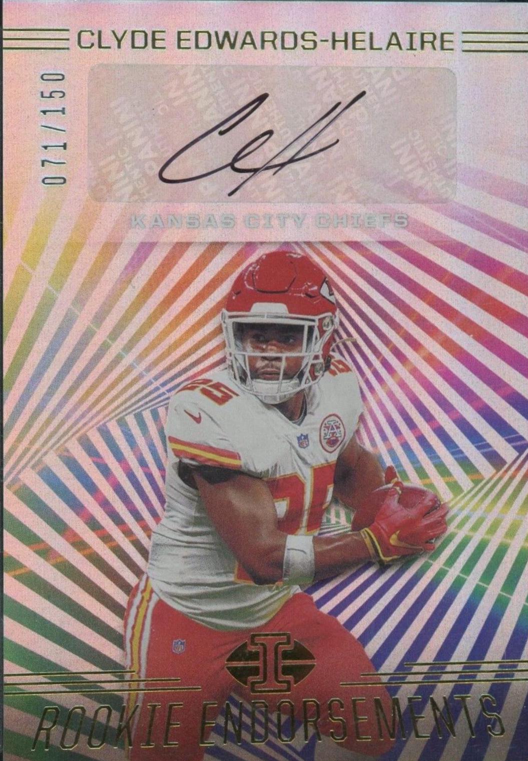 Clyde Edwards Helaire #RE11 Football Cards 2020 Panini Illusions Rookie Endorsements Autographs
