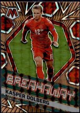 Kasper Dolberg #18 Soccer Cards 2021 Panini Mosaic Road to FIFA World Cup Breakaway