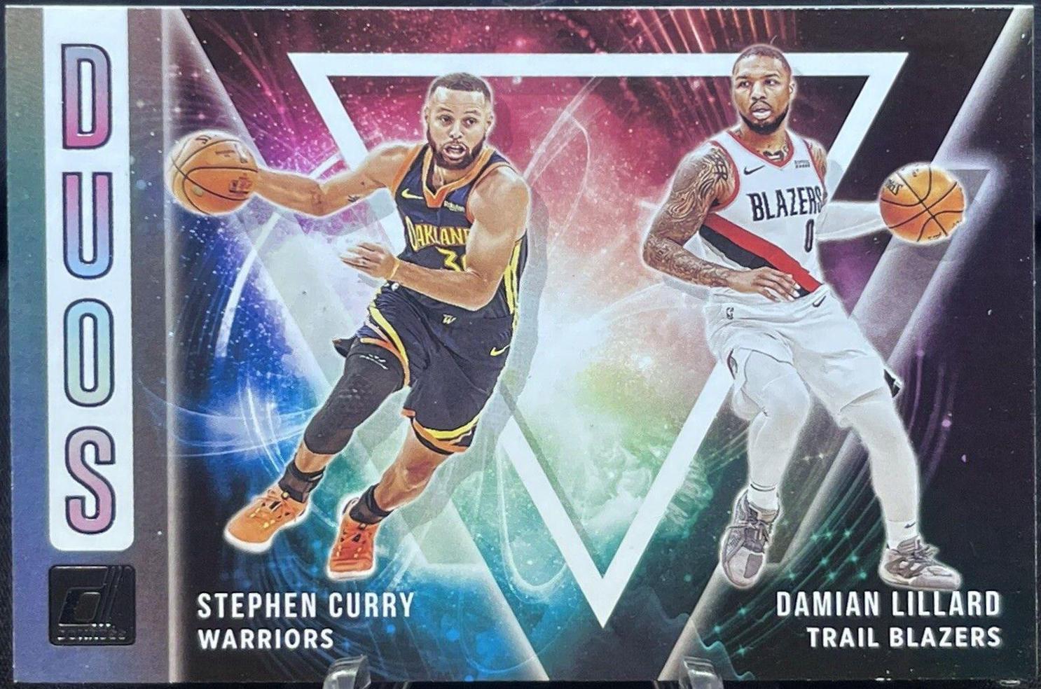 Stephen Curry Damian Lillard #3 Basketball Cards 2021 Panini Donruss Duos