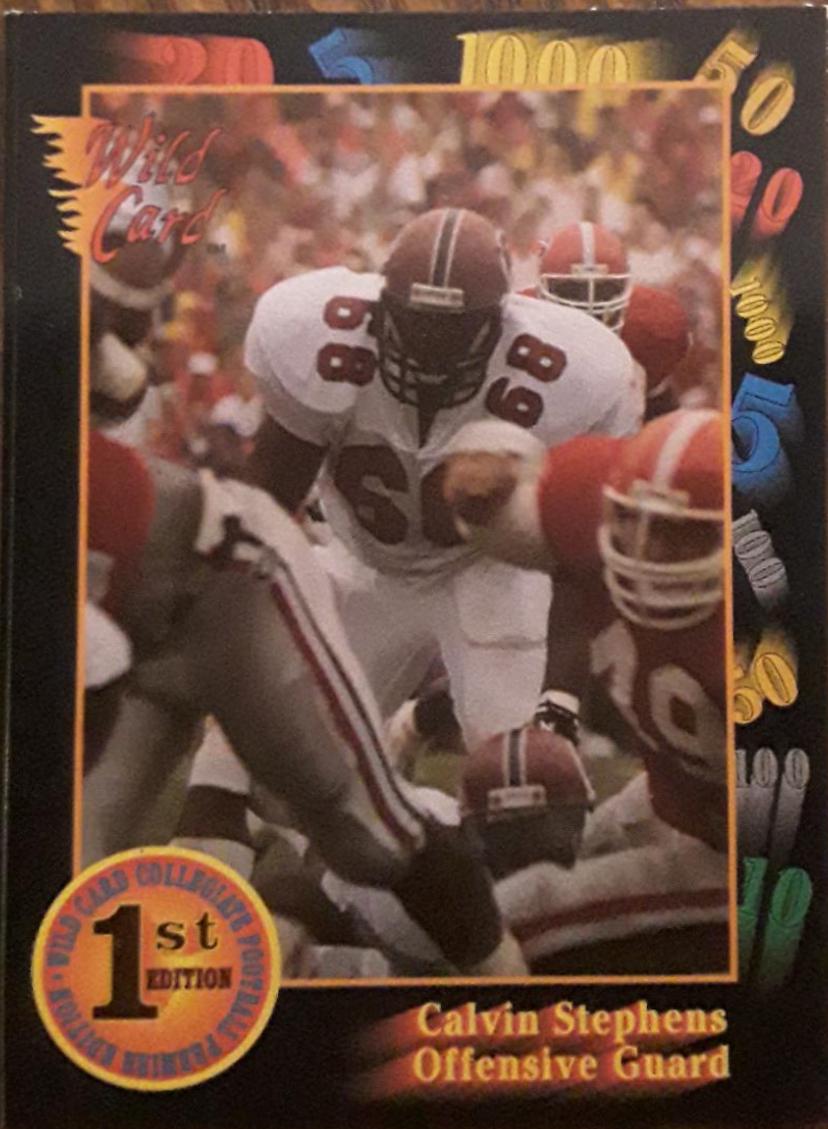 Calvin Stephens #8 Football Cards 1991 Wild Card College Draft Picks