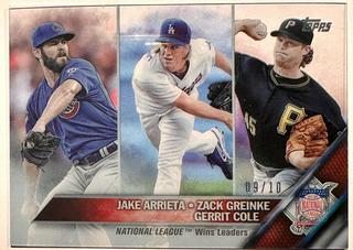2015 National League Wins Leaders: Jake Arrieta / Zack Greinke / Gerrit Cole