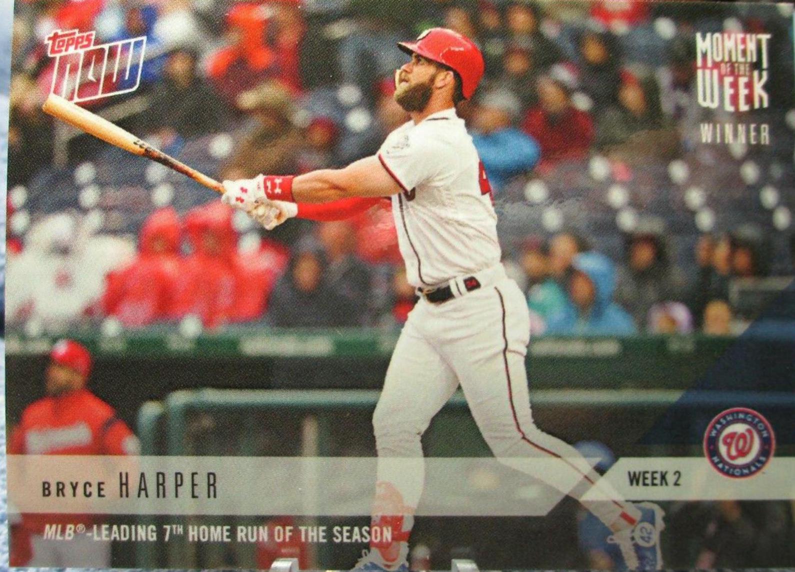 Bryce Harper #MOW-2 Baseball Cards 2018 Topps Now Moment of the Week