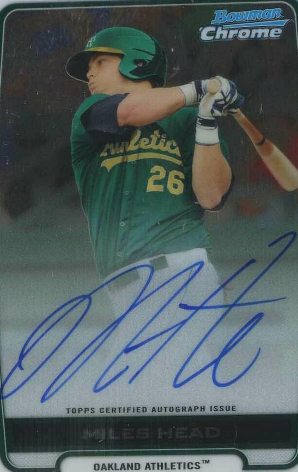 Miles Head #BCAMH 2012 Bowman Chrome Prospect Autographs Baseball