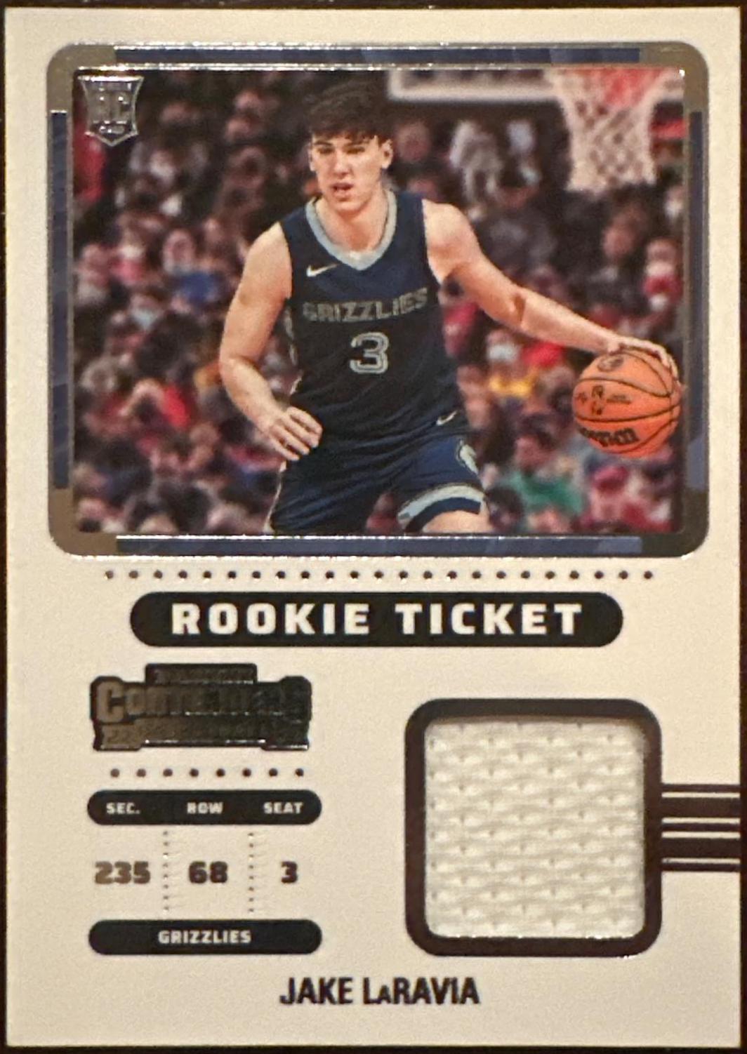 Jake LaRavia #RTS-JLR Basketball Cards 2022 Panini Contenders Rookie Ticket Swatches