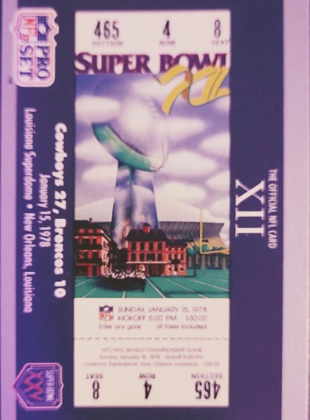 Super Bowl XII #12 Football Cards 1990 Pro Set Super Bowl 160