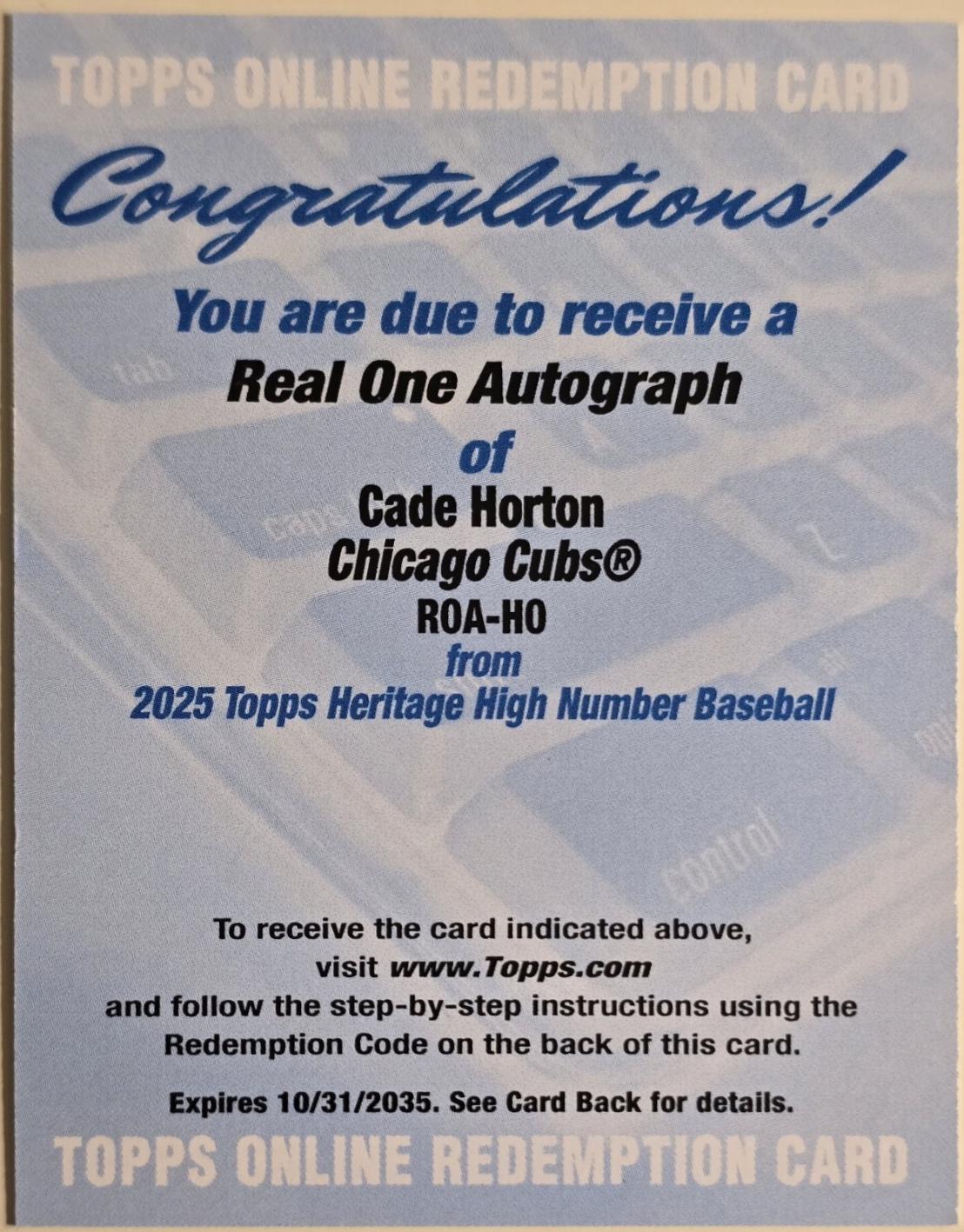 Cade Horton #ROA-HO