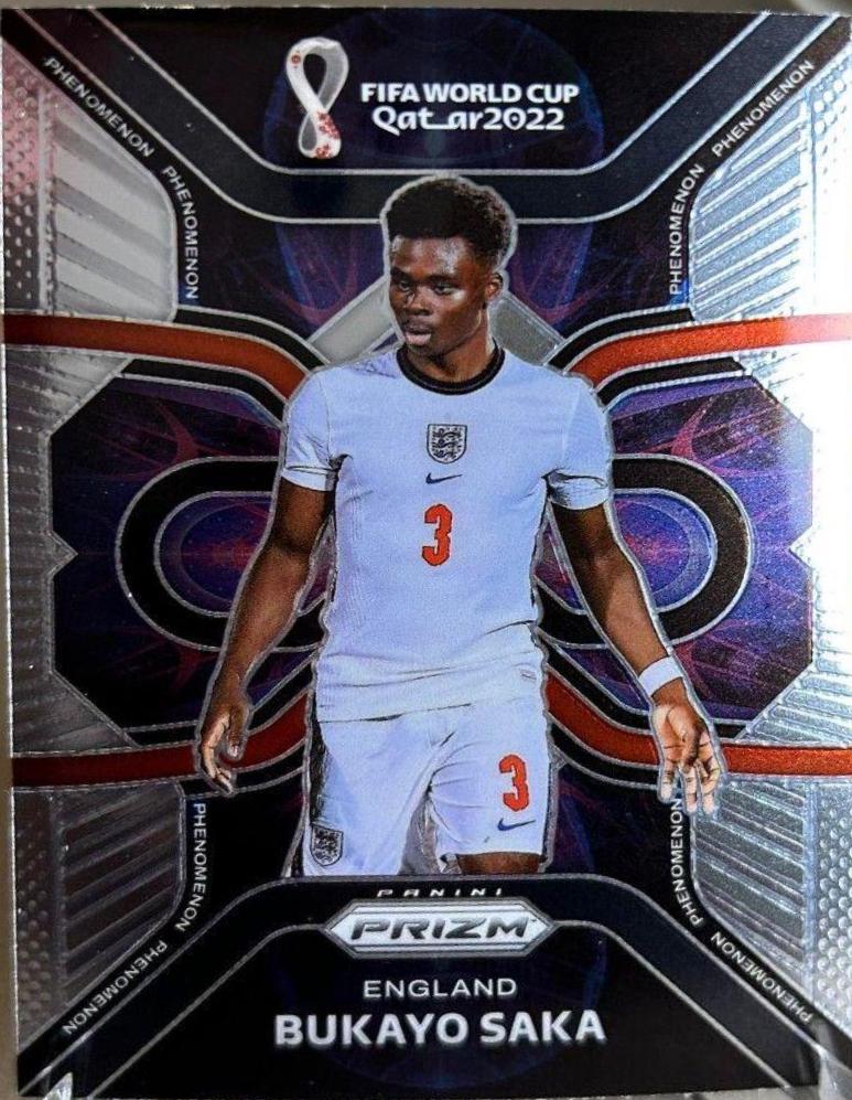 Bukayo Saka #9 Soccer Cards 2022 Panini Prizm World Cup Phenomenon