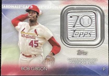 Bob Gibson #70LP-BG Baseball Cards 2021 Topps 70th Anniversary Logo Patch
