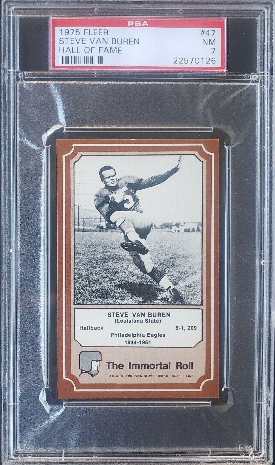 Steve Van Buren #47 Football Cards 1975 Fleer Hall of Fame