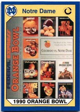 1990 Orange Bowl #56 1990 Notre Dame Collegiate Collection Football