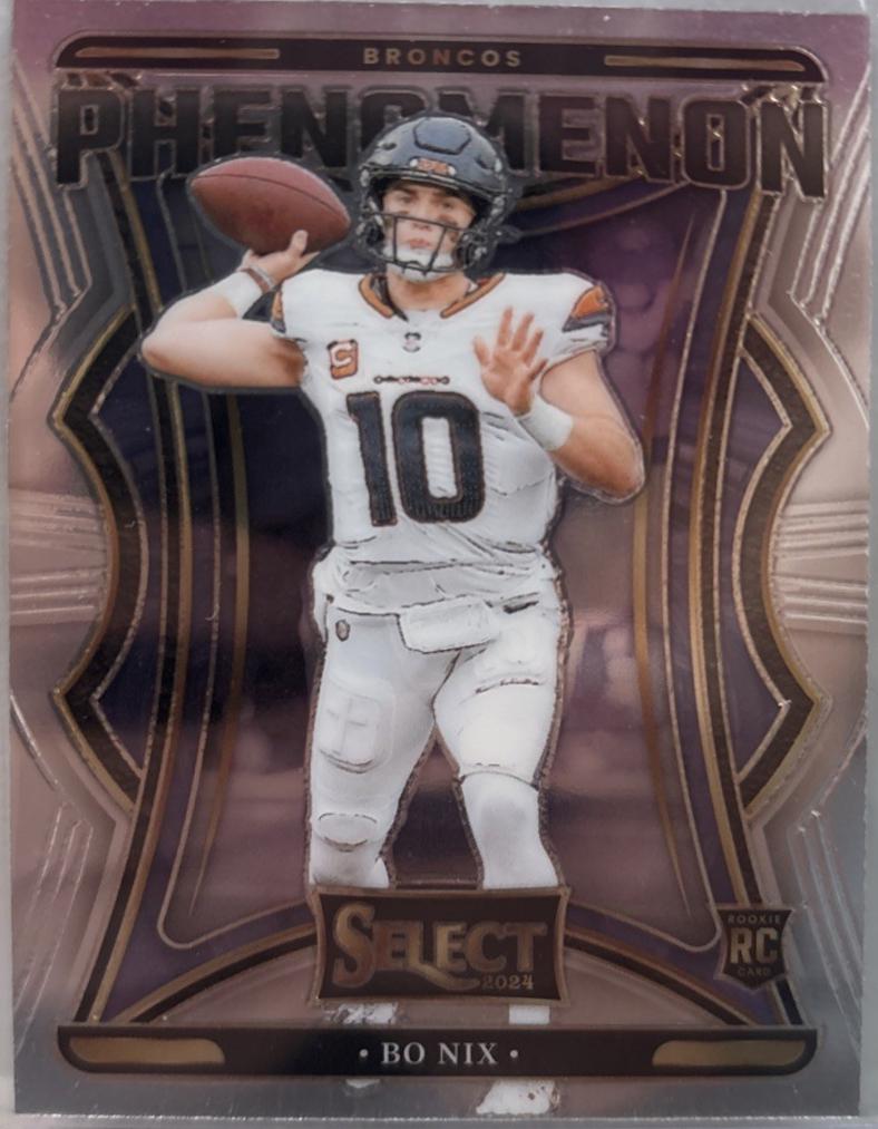 Bo Nix #4 Football Cards 2024 Panini Select Phenomenon