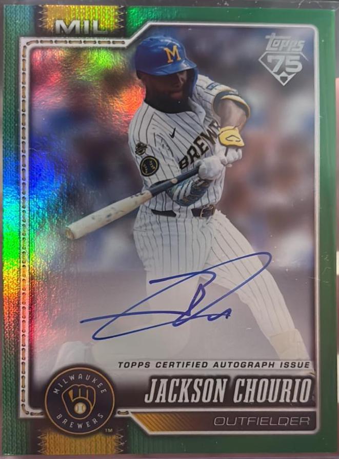 Jackson Chourio #448 2026 Topps Series 2 Flagship Real One Autograph Baseball