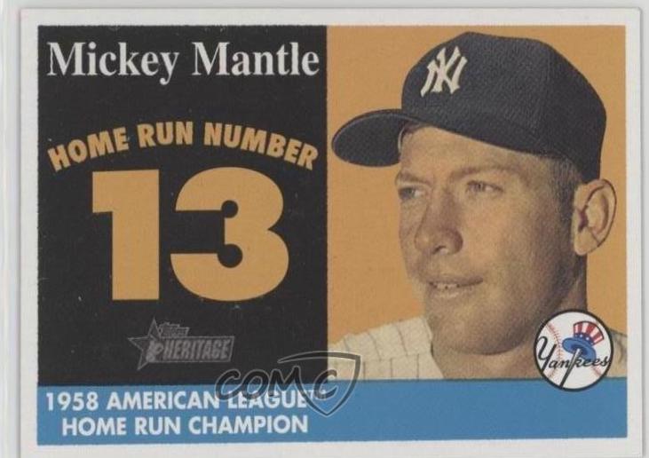 Mickey Mantle #MHRC13 2007 Topps Heritage 1958 Home Run Champion Baseball