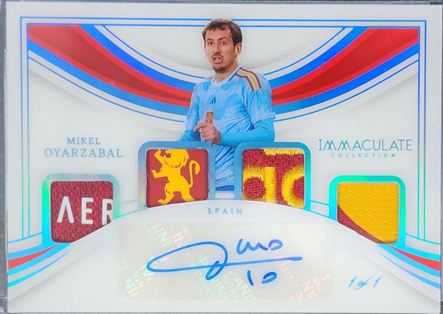 Mikel Oyarzabal #2 Soccer Cards 2023 Panini Immaculate Quad Patch Signature