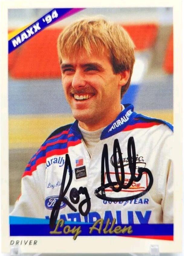 Loy Allen #37 Racing Cards 1994 Maxx NASCAR Autograph