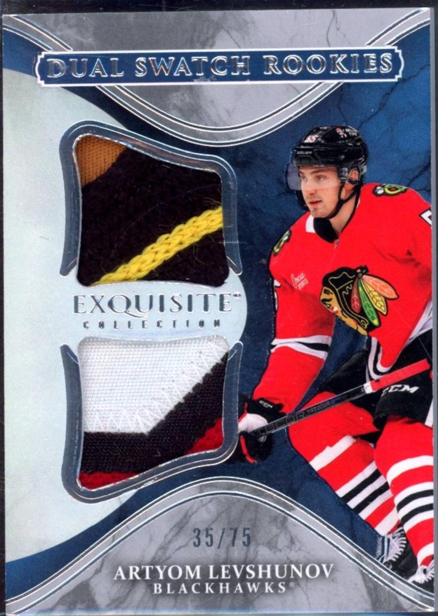 Artyom Levshunov #EDS-AL 2025 Upper Deck Black Diamond Exquisite Collection Dual Swatch Rookie Hockey