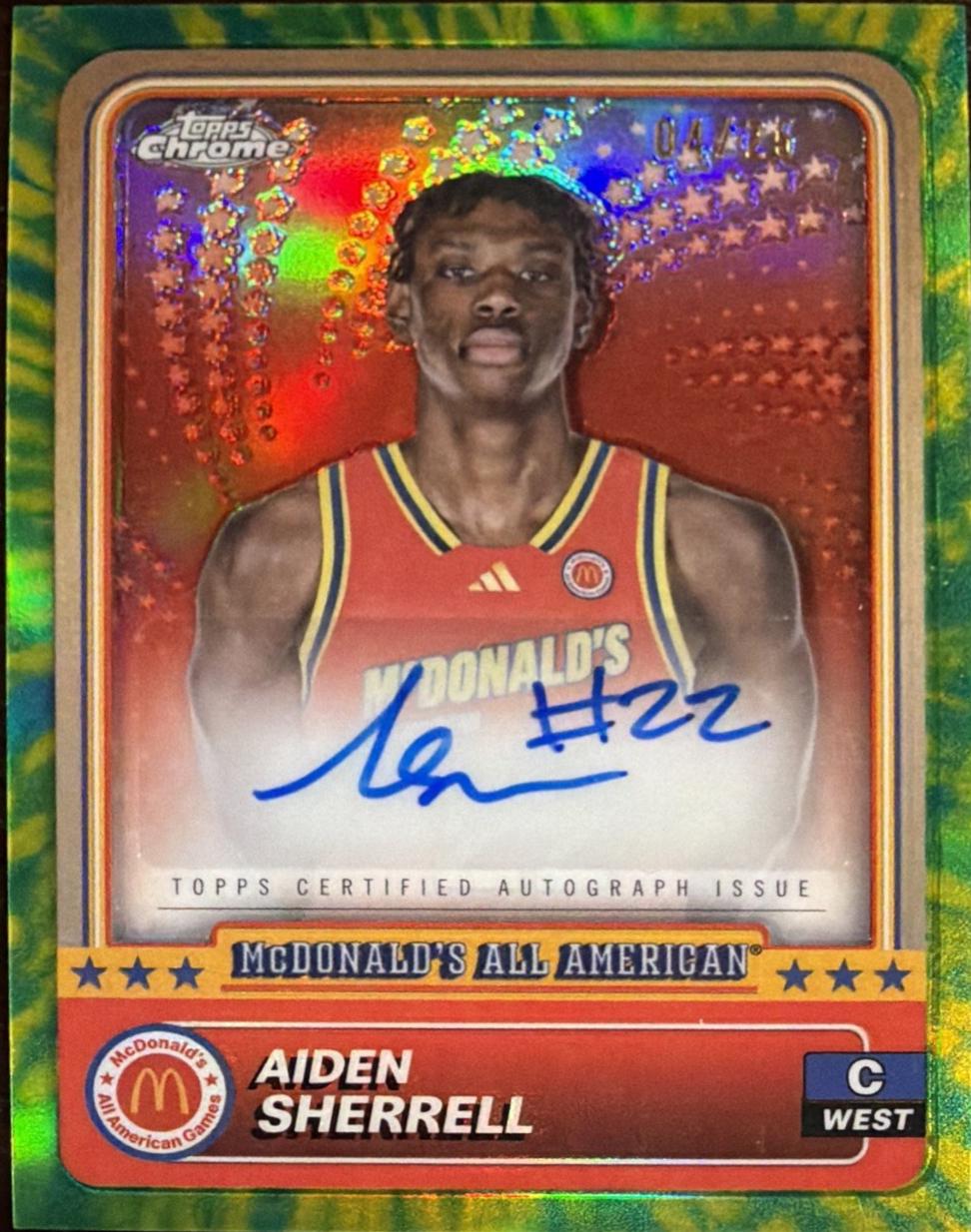Aiden Sherrell [Tie-Dye Head Shot Autograph Refractor] #92