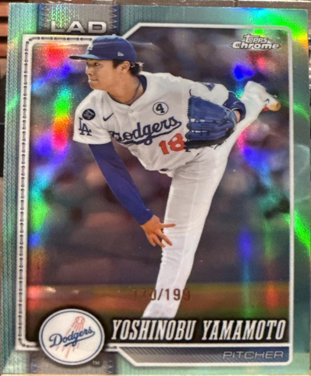 2026 Topps Chrome Yoshinobu Yamamoto [Aqua Refractor] #75 card