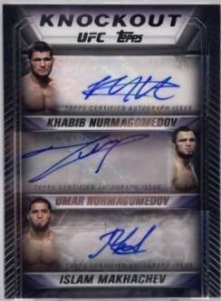 Umar Nurmagomedov / Islam Makhachev / Khabib Nurmagomedov #TRA-KUI Ufc Cards 2024 Topps Knockout UFC Triple Autograph
