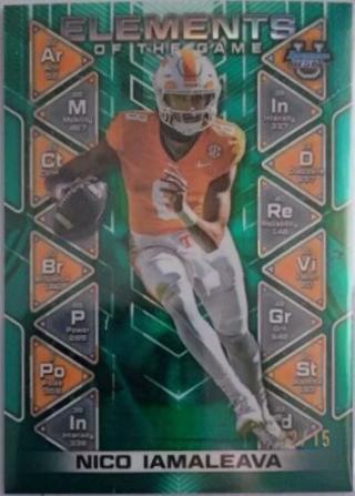 Nico Iamaleava #EG-13 Football Cards 2024 Bowman Best University Elements of the Game