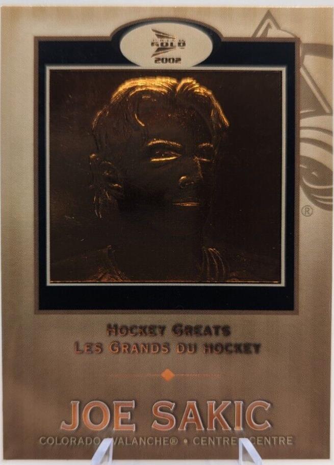 Joe Sakic #2 Hockey Cards 2001 Pacific Prism Gold McDonald's Hockey Greats