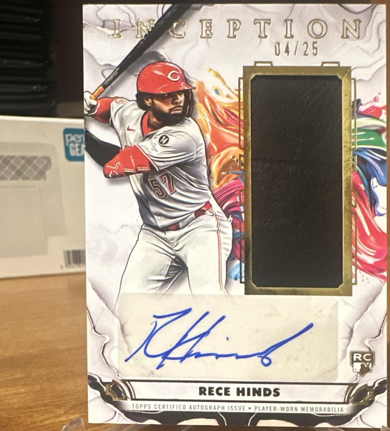 Rece Hinds #IAGR-RHI 2025 Topps Inception Autograph Game Relic Baseball