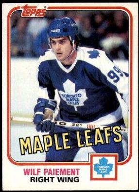 Wilf Paiement #25 Hockey Cards 1981 Topps