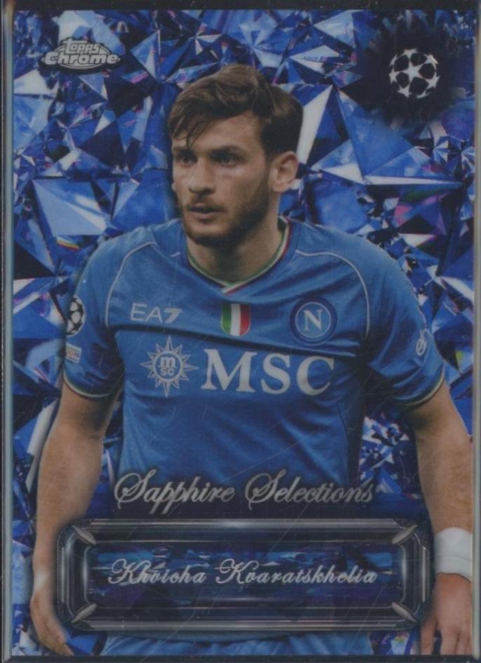 Khvicha Kvaratskhelia #SS-19 2023 Topps Chrome Sapphire UEFA Club Selections