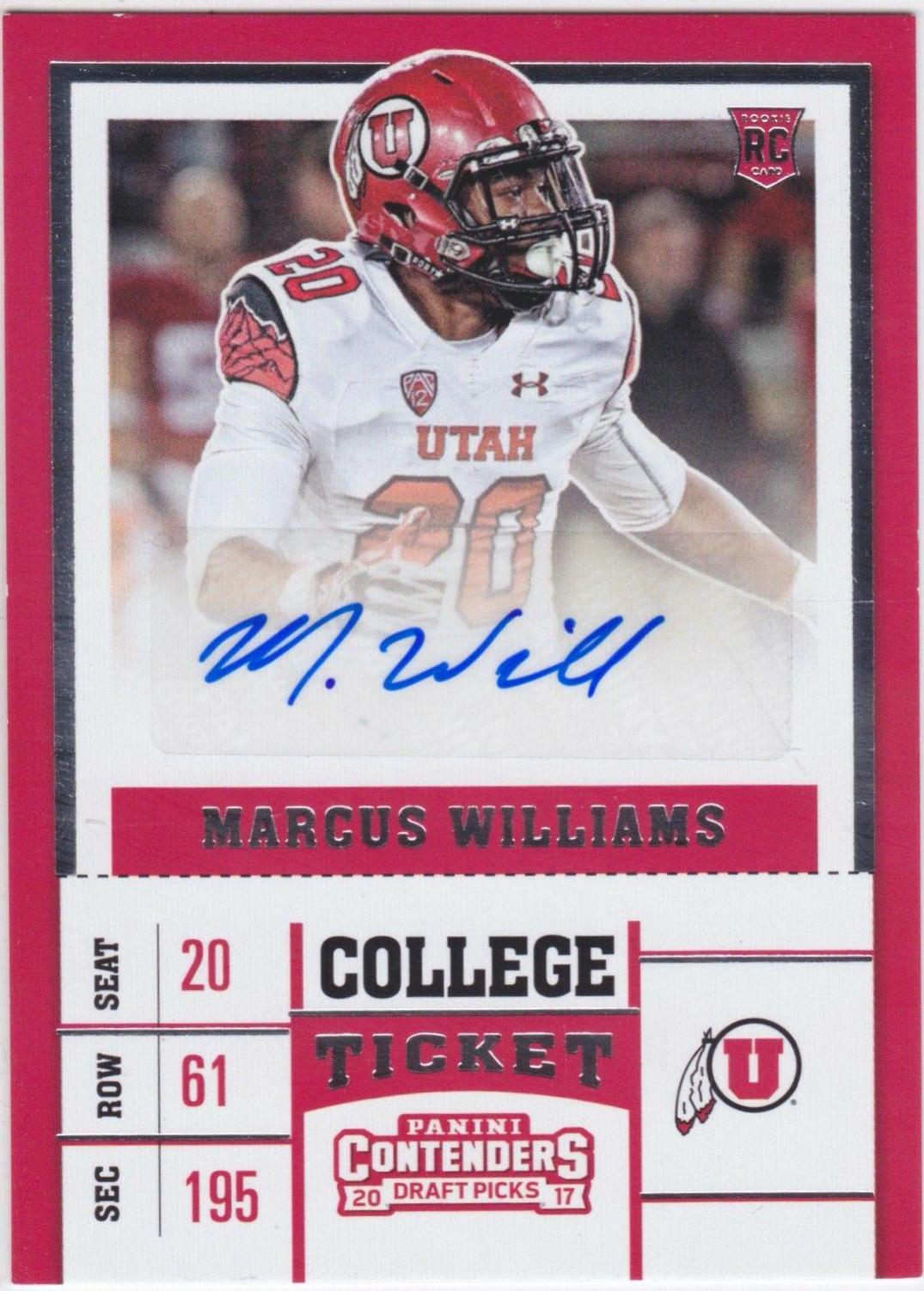 Marcus Williams #202 2017 Panini Contenders Draft Picks Football