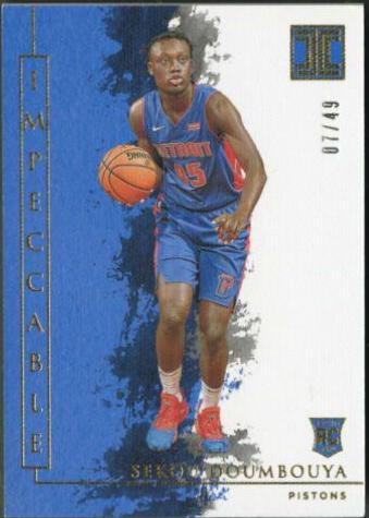 Sekou Doumbouya #4 Basketball Cards 2019 Panini Impeccable