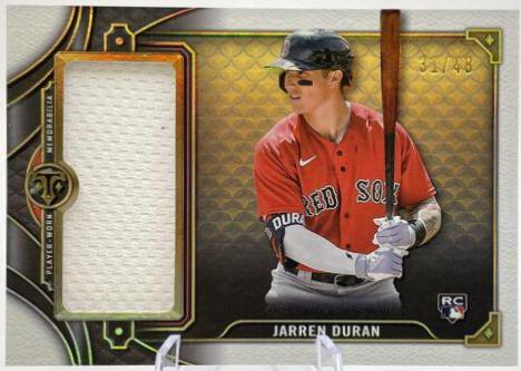 Jarren Duran #SJR3-JD2 Baseball Cards 2022 Topps Triple Threads Single Jumbo Relics