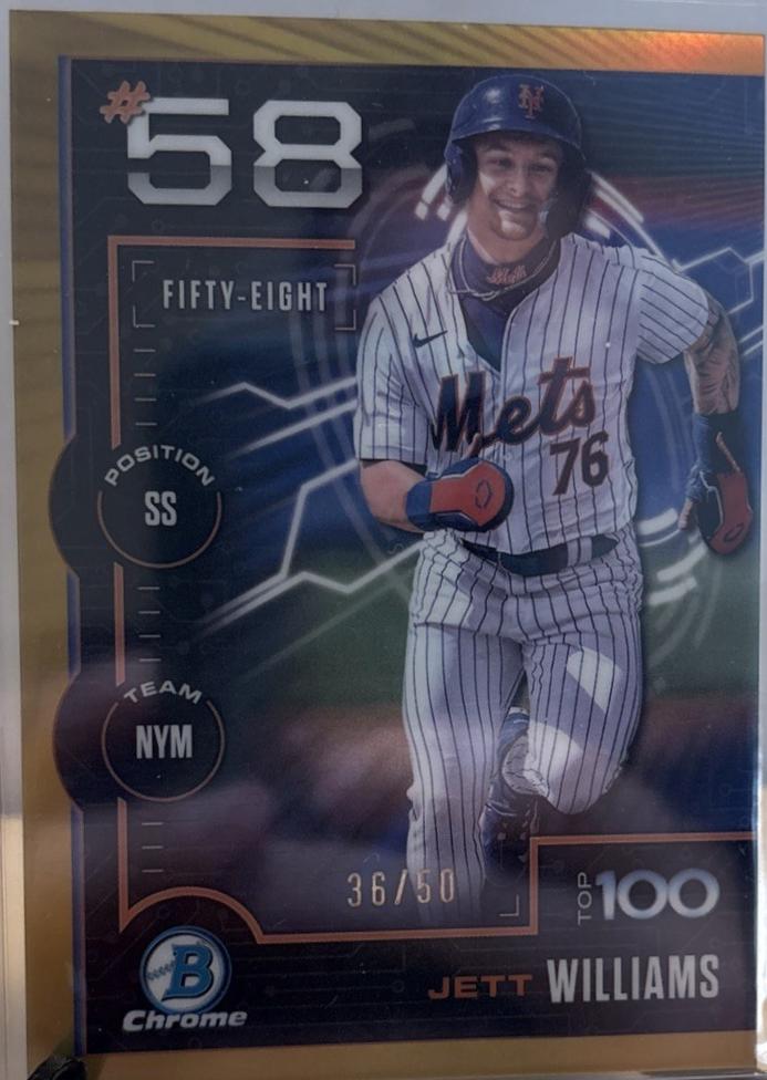 Jett Williams [Gold] #BTP-58 Prices | 2025 Bowman Scouts Top 100 ...