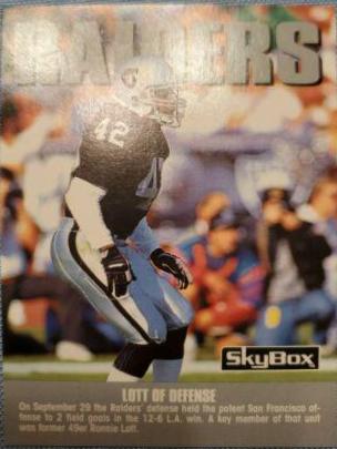Ronnie Lott #289 1992 Skybox Impact Football