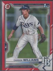Carson Williams [Red] #180 Baseball Cards 2021 Bowman Draft Prices