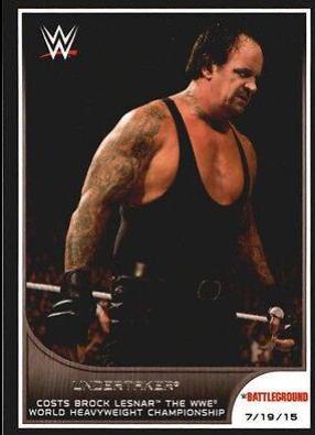 Undertaker #65 Wrestling Cards 2016 Topps WWE Road to Wrestlemania